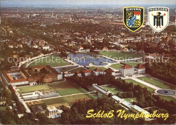 Muenchen Fliegeraufnahme Schloss Nymphenburg