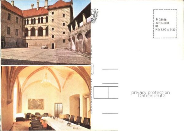Melnik Tschechien Stadtansichten Burg Inneres Tafel – Bild 2