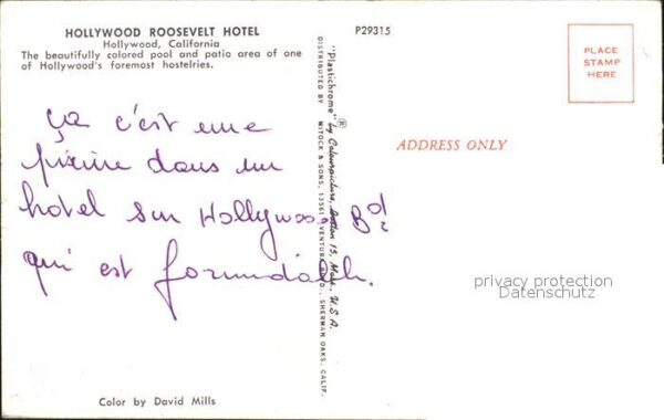Hollywood California Roseveld Hotel Pool – Bild 2