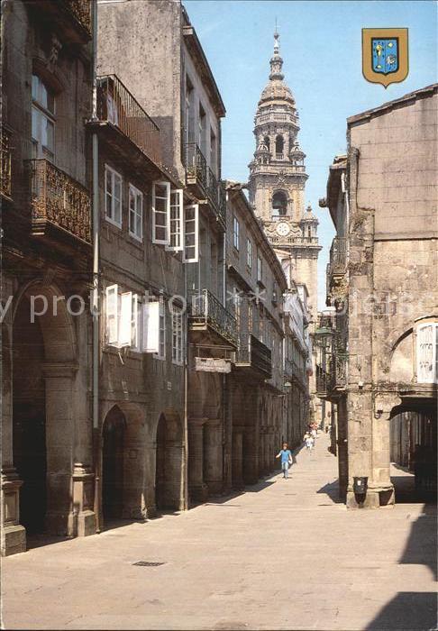 Santiago de Compostela Rua del Villar Al fondo Catedral