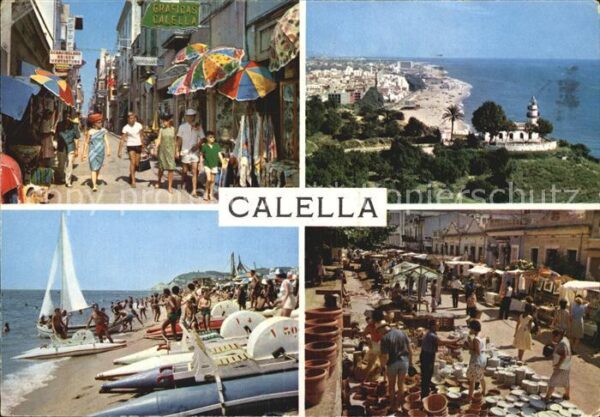 Calella Fussgängerzone Markt Strand Gesamtansic