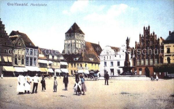 Greifswald Marktplatz historische Ansicht Museum d