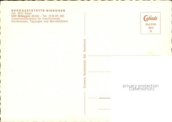 Nideggen Eifel Burggaststätte Zimmer Rittersaal Halle – Bild 2