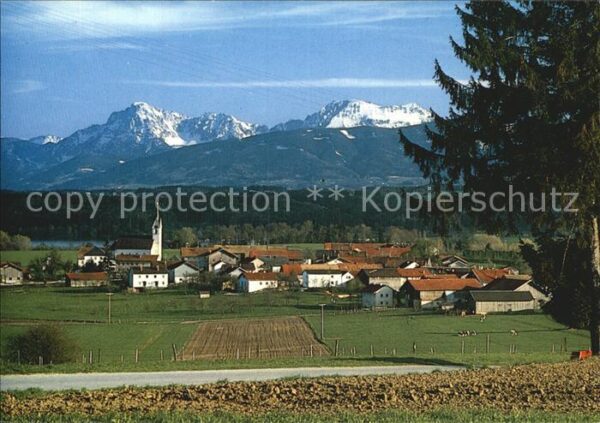 Tettenhausen am Waginger See Ortsansicht mit Kirche