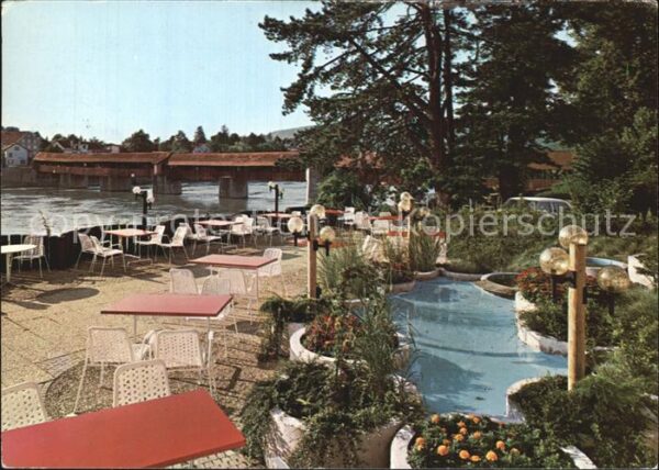 Saeckingen Rhein Blick von der Goldenen Knopf Terrasse H