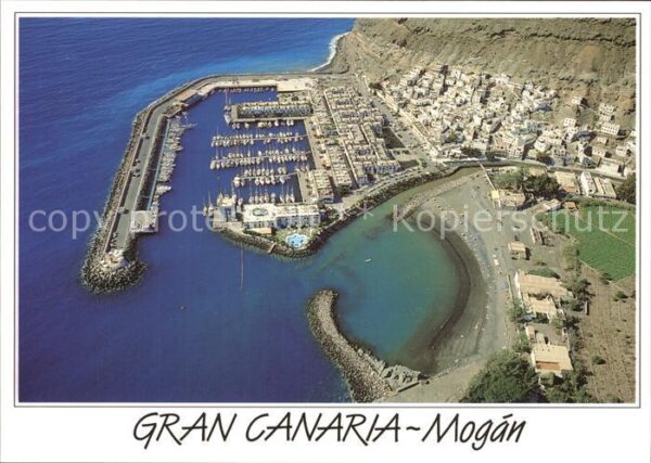 Mogan Hafen Küste Fliegeraufnahme