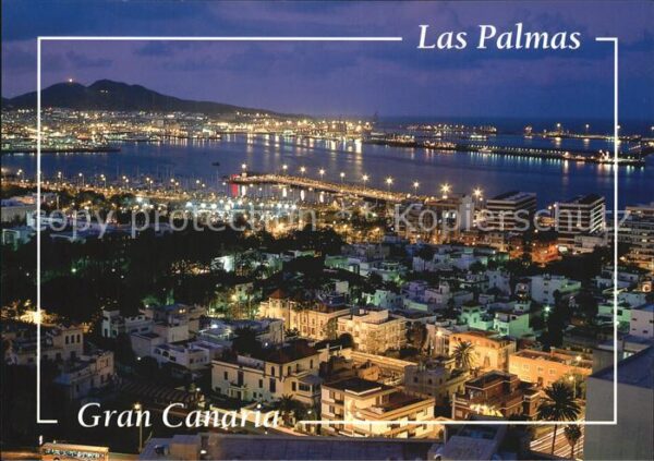 Las Palmas Gran Canaria Stadtbild Hafen bei Nacht