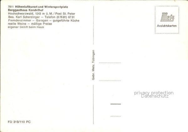 Peter Schwarzwald St Berggasthaus Kandelhof Winter – Bild 2