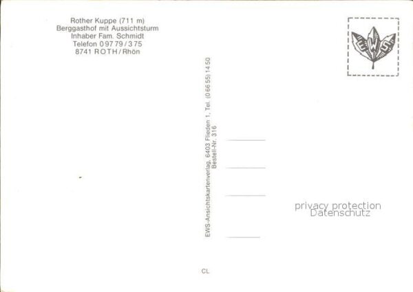Roth Rhoen-Grabfeld Rother Kuppe Berggasthof mit Aussichtst – Bild 2