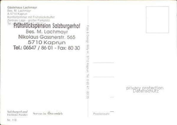 Kaprun Gästehaus Salzburgerhof – Bild 2