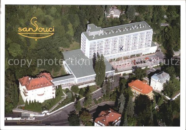 Karlovy Vary Fliegeraufnahme Hotel Sanssouci