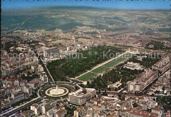 Lisboa Fliegeraufnahme Place Marquis de Pombal