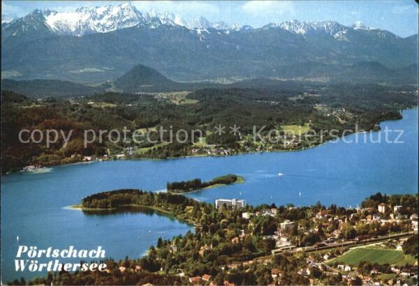 Poertschach Woerthersee Fliegeraufnahme mit See
