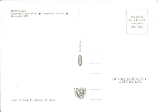 Bratislava Pressburg Pozsony Interhotel Carlton – Bild 2