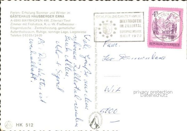 Mayrhofen Zillertal Gästehaus Hausberger Erna – Bild 2