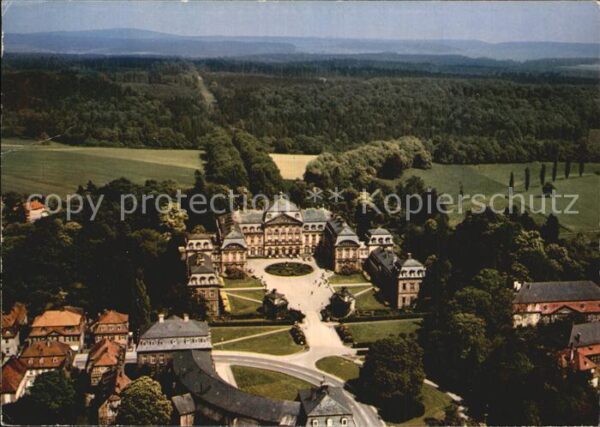 Arolsen Bad Fliegeraufnahme Residenzschloß mit Tier
