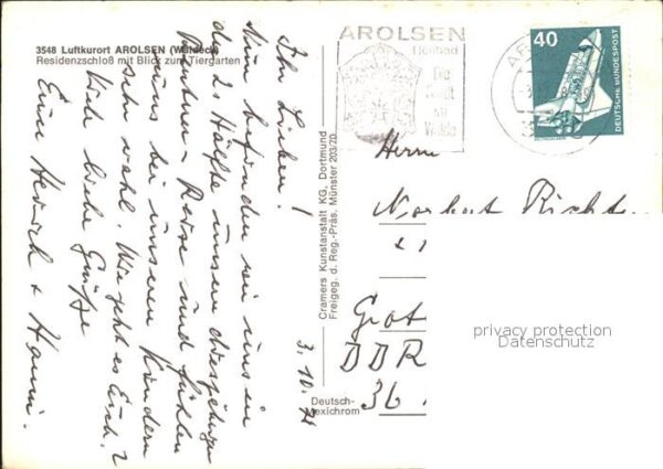 Arolsen Bad Fliegeraufnahme Residenzschloß mit Tier – Bild 2