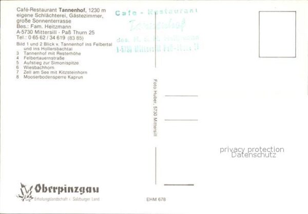 Mittersill Oberpinzgau Cafe Restaurant Tannenhof Pass Thurn Fe – Bild 2