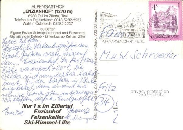 Zell Ziller Tirol Alpengasthof Enzianhof Terrasse – Bild 2