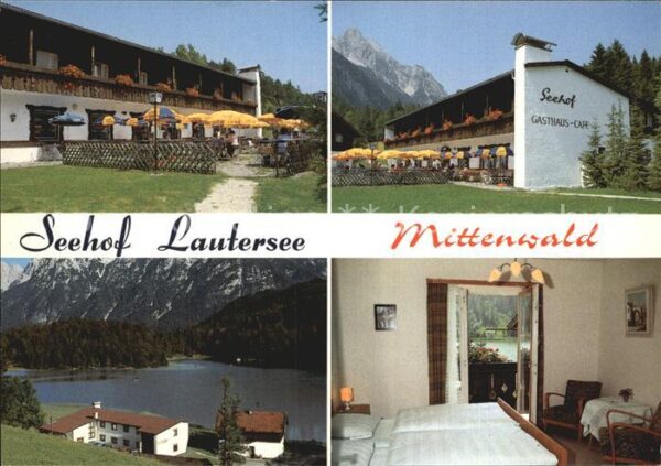 Mittenwald Bayern Cafe Restaurant Seehof Lautersee Terras