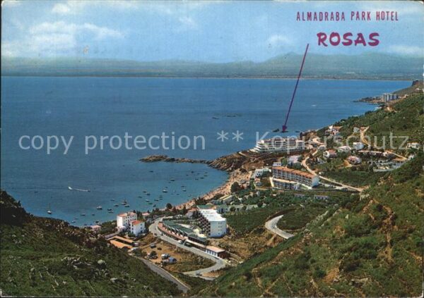 Rosas Costa Brava Cataluna Panoramica de La Almadraba y Golfo de R