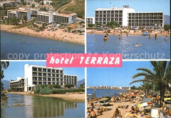 Rosas Costa Brava Cataluna Hotel Terrazza Fliegeraufnahme Strandpa