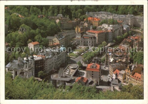 Karlovy Vary Ansicht vom Berg aus Kurhäuser Hotels