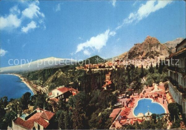 Taormina Sizilien Hotel Bristol Park Swimming Pool Meerbl