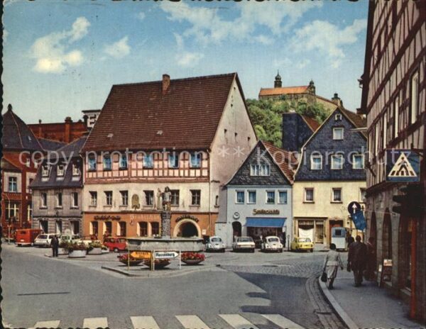 Kulmbach Am Holzmarkt Brunnen Fachwerkhäuser Sch