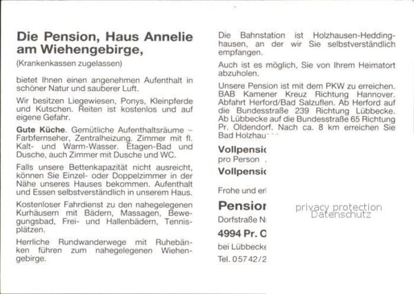 Bad Holzhausen Luebbecke Pension Haus Annelie am Wiehengebirge G – Bild 2