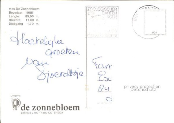 Breda Noord-Brabant mps De Zonnebloem Fahrgastschiff Rollst – Bild 2