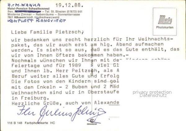 Haeusern Schwarzwald Hotel Pension Schwalbennest Winterpanor – Bild 2