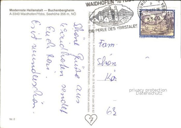 Waidhofen Ybbs Heilanstalt Buchenbergheim Lesezimmer S – Bild 2