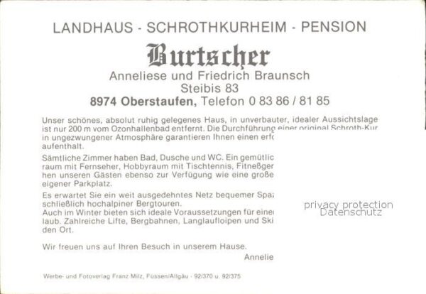 Oberstaufen Landhaus Schrothkurheim Pension Burtsch – Bild 2