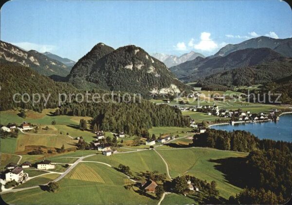 Fuschl See Salzkammergut Panorama Ferienort Alpen Fliegeraufnahm