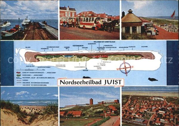 Juist Nordseebad Teilansichten Anleger Fähre Pferdebus S