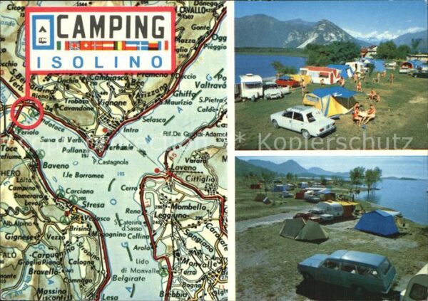 Fondotoce di Verbania Camping Isolino Lago Maggiore Landkarte