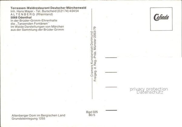 Altenberg Rheinland Terrassen Waldrestaurant Deutscher Märc – Bild 2