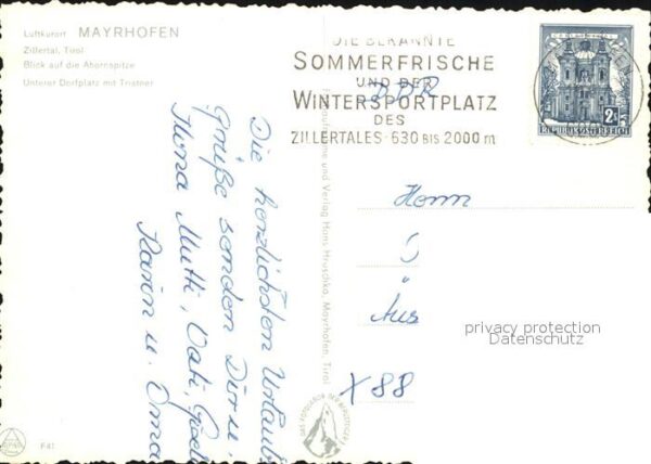 Mayrhofen Zillertal Blick zur Ahornspitze Dorfplatz mit Tri – Bild 2