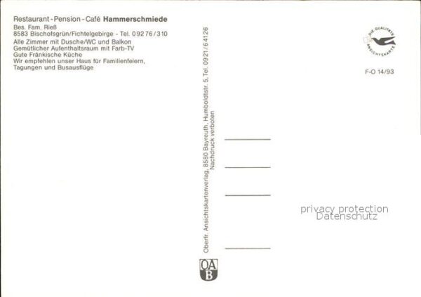 Bischofsgruen Restaurant Pension Cafe Hammerschmiede – Bild 2