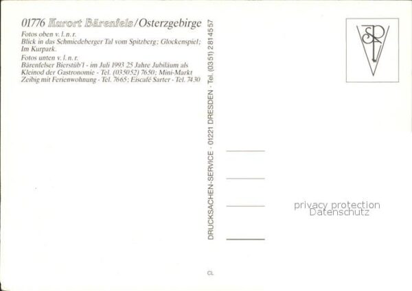 Baerenfels Erzgebirge Glockenspiel Kurpark Bierstübl Minimark – Bild 2