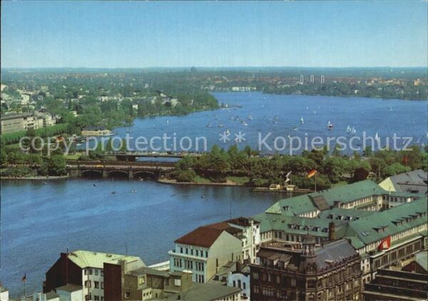Hamburg Blick über Binnen und Außenalster