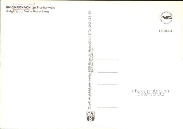 Kronach Oberfranken Aufgang Veste Rosenberg – Bild 2