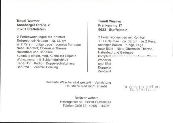 Staffelstein Ferienwohnungen Traudl Wurmer – Bild 2