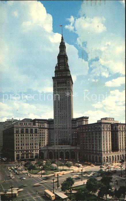 Cleveland Ohio Terminal Tower Building and Public Squa
