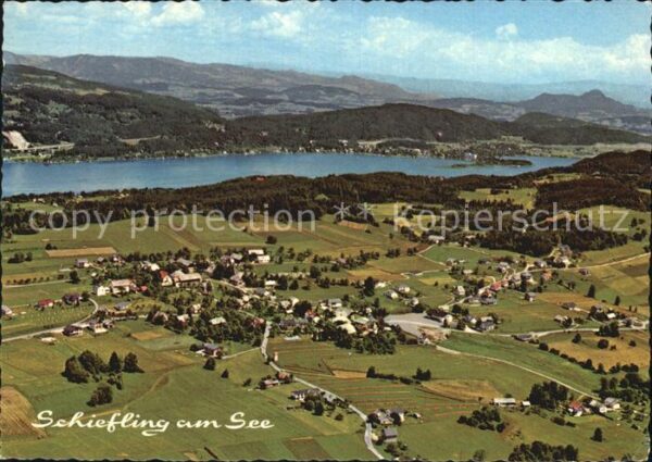 Schiefling See Fliegeraufnahme mit Wörther See
