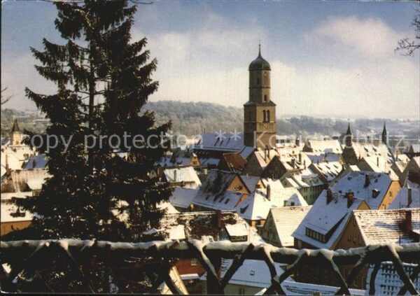 Biberach Riss Altstadtdächer im Winter