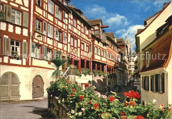 Meersburg Bodensee Fachwerkhäuser an der Steige