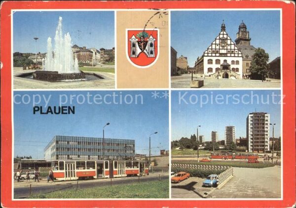 Plauen Vogtland Rathaus Bahnhof Punkthäuser