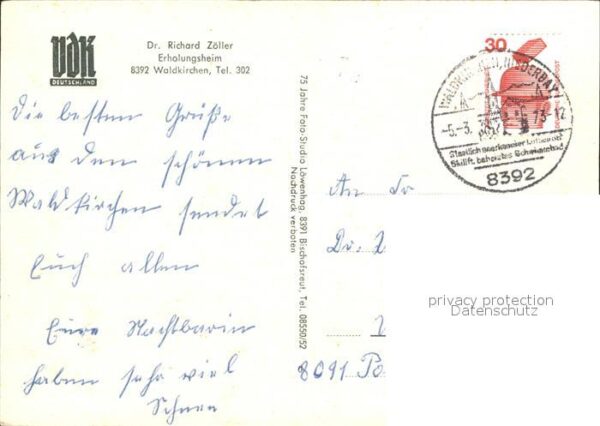 Waldkirchen Niederbayern Erholungsheim Dr. Richard Zöller – Bild 2